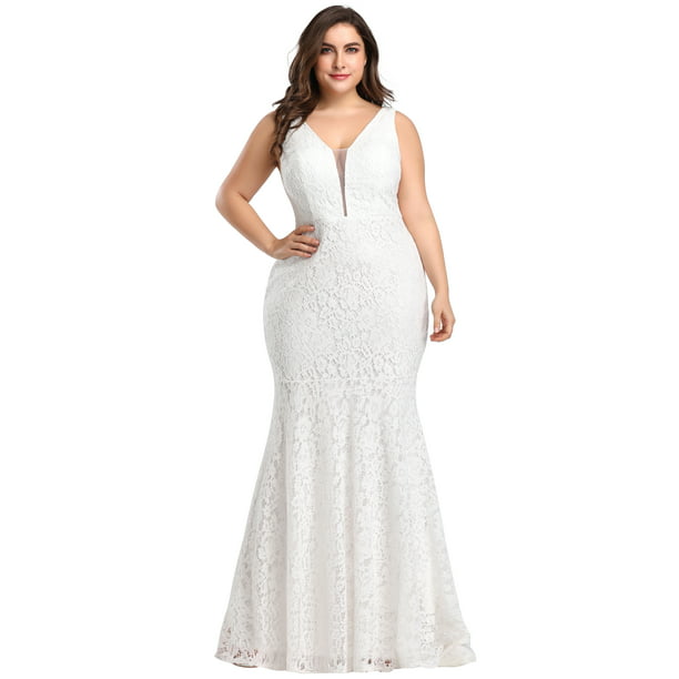 Ever-Pretty Plus Long V-neck Evening Dress Backless Bridesmaid Dress Maxi 09983 